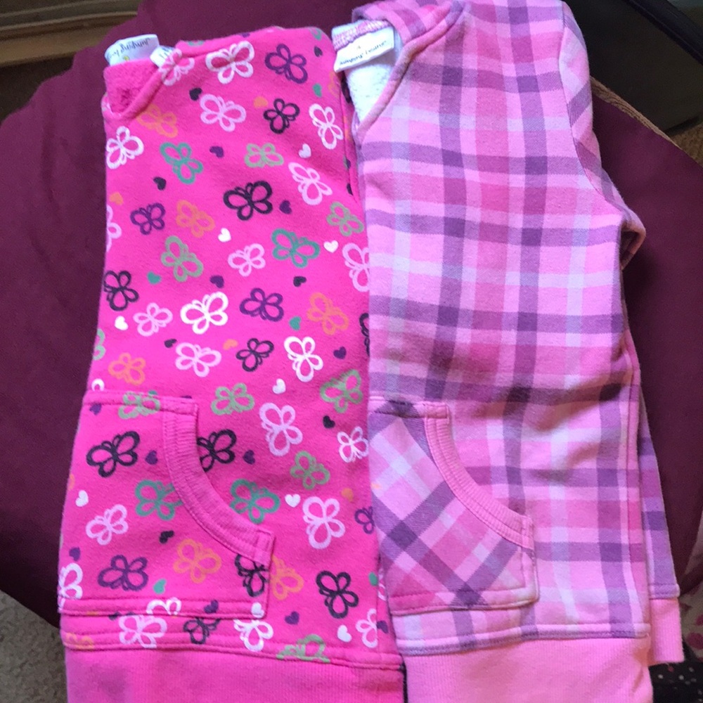 Two girl jumping beans hoodies